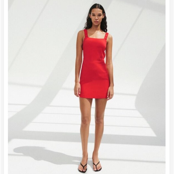 ZARA RUCHED LINEN BLEND TANK DRESS - Picture 3 of 5